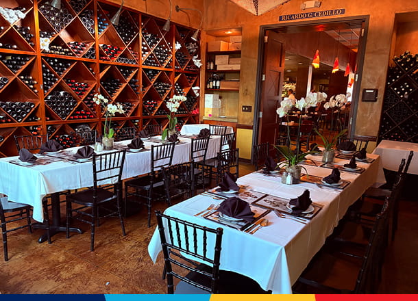 Private dining space in restaurant